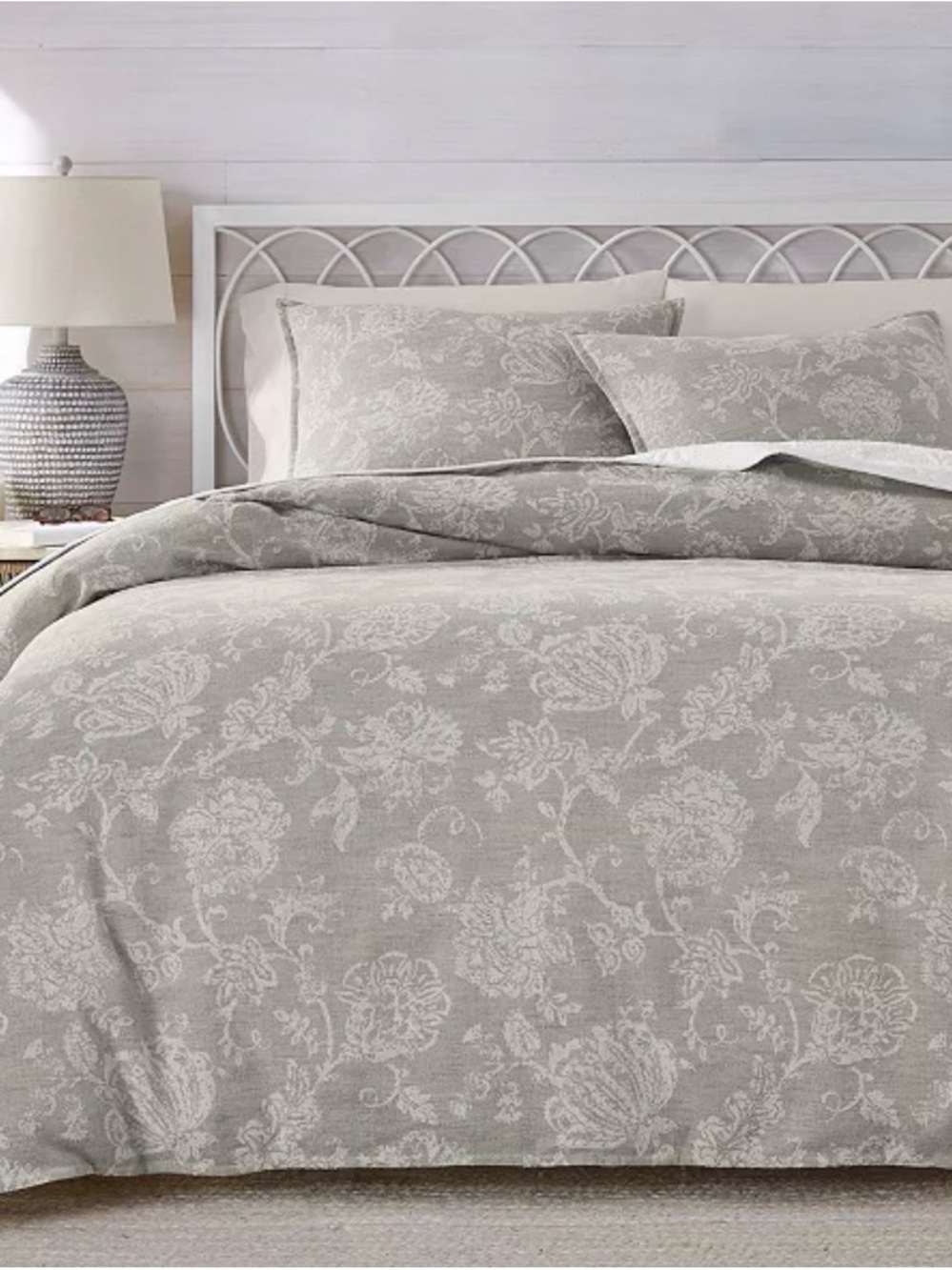 Charter Club Jacobean Chenille Duvet Set King Beige/gray  3 Piece $380